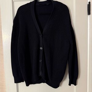 Jenni Kayne Black Cardigan Sweater Cotton Cocoon Cardigan